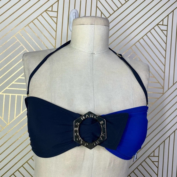 Marc‎ by Marc Jacobs Broken Solids Bandeau Bikini Top Two Toned Blue Size US XS - Picture 2 of 12